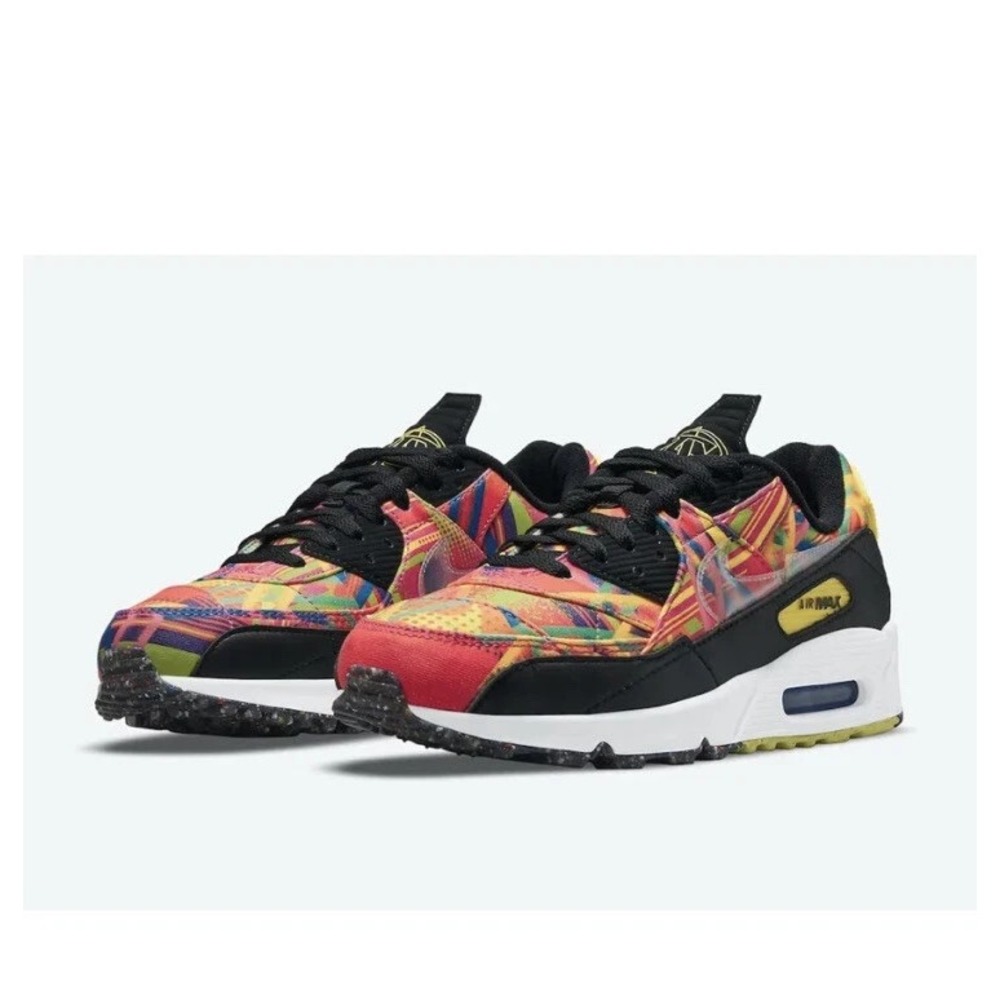 Womens Sz 5.5-Nike Air Max 90 LHM Familia Multicolor Fire Pink Black DJ4703-900